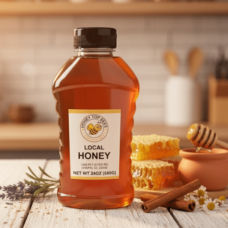 24oz Local South Carolina Honey - Medium Squeeze Bottle