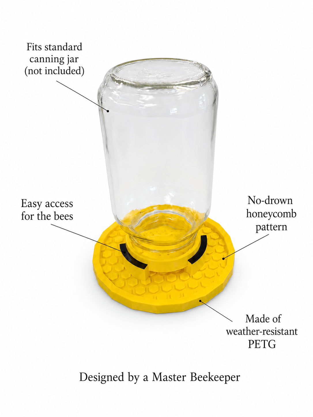 Mason Jar Bee Waterer Station - Yellow - Image 2