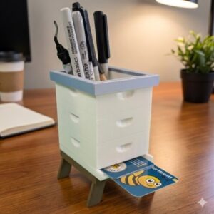 Mini Desktop Beehive Business Card and Pen Cup