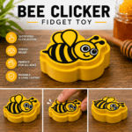 Bee Clicker Fidget Toy – Honey Top's Happy Bee 3D Design